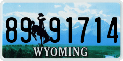 WY license plate 8991714