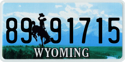 WY license plate 8991715