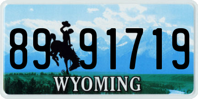 WY license plate 8991719