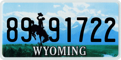 WY license plate 8991722