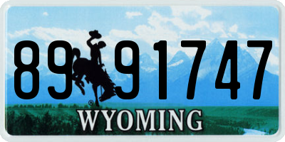 WY license plate 8991747