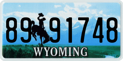 WY license plate 8991748
