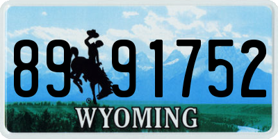 WY license plate 8991752