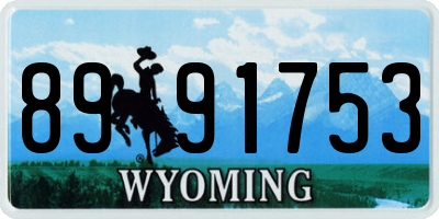 WY license plate 8991753