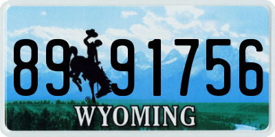 WY license plate 8991756