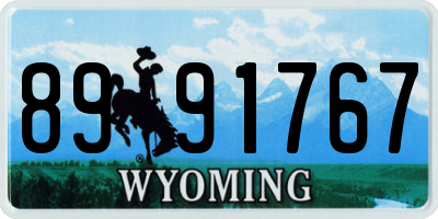 WY license plate 8991767