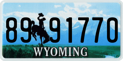 WY license plate 8991770