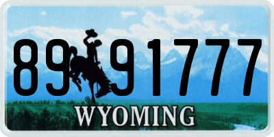 WY license plate 8991777