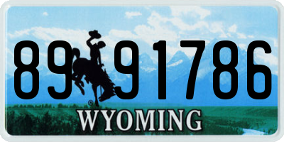 WY license plate 8991786