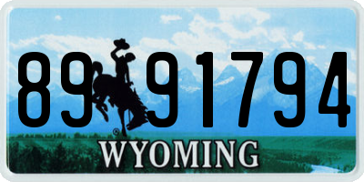 WY license plate 8991794