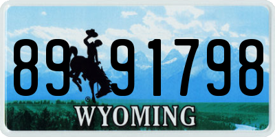 WY license plate 8991798