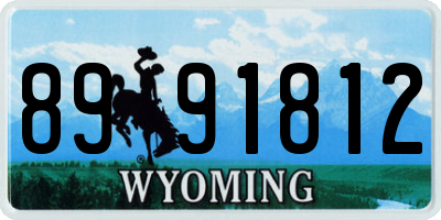 WY license plate 8991812