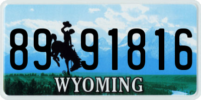 WY license plate 8991816