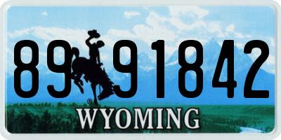 WY license plate 8991842
