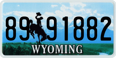 WY license plate 8991882