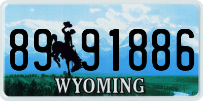 WY license plate 8991886