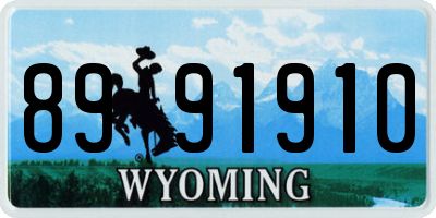 WY license plate 8991910