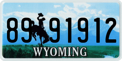WY license plate 8991912