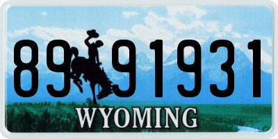 WY license plate 8991931