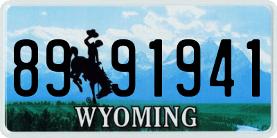 WY license plate 8991941