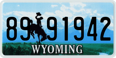 WY license plate 8991942