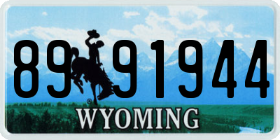 WY license plate 8991944