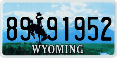 WY license plate 8991952