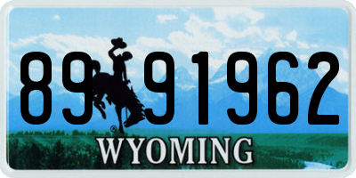 WY license plate 8991962