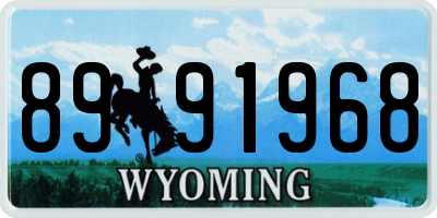 WY license plate 8991968