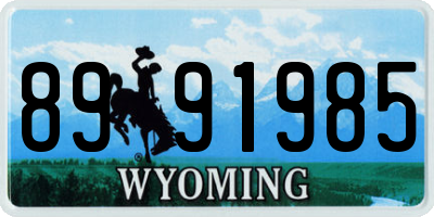 WY license plate 8991985