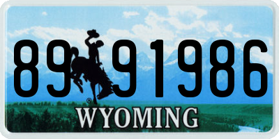 WY license plate 8991986