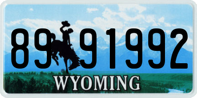 WY license plate 8991992