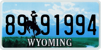 WY license plate 8991994