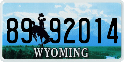 WY license plate 8992014
