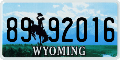 WY license plate 8992016