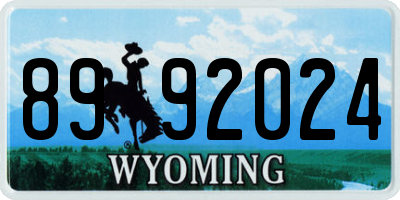 WY license plate 8992024
