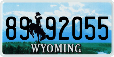 WY license plate 8992055