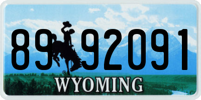WY license plate 8992091