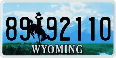 WY license plate 8992110