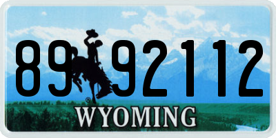 WY license plate 8992112