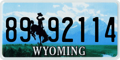 WY license plate 8992114