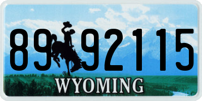 WY license plate 8992115