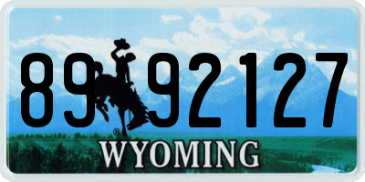 WY license plate 8992127