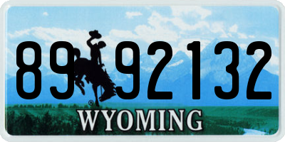 WY license plate 8992132