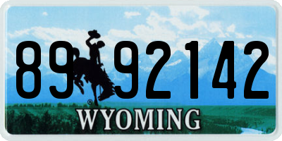 WY license plate 8992142