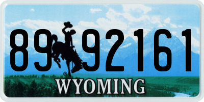 WY license plate 8992161