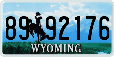WY license plate 8992176