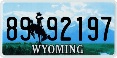 WY license plate 8992197