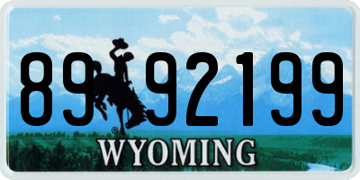 WY license plate 8992199