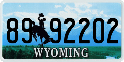 WY license plate 8992202
